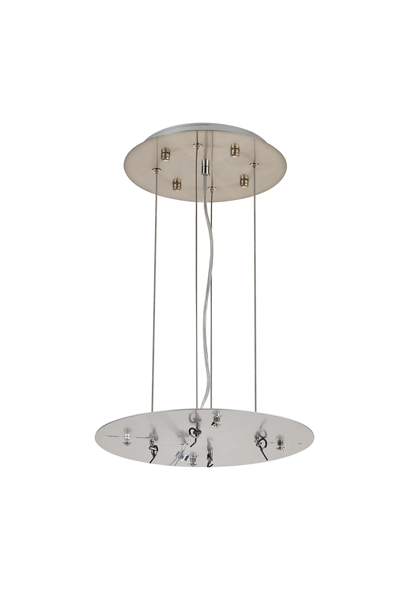 D0923SN/SI  Lowan 310mm, 3m Suspension Plate c/w Power Cable To Lower Flush Fittings, Satin Nickel/Silver Max Load 20kg (ONLY TESTED FOR OUR RANGE OF PRODUCTS)